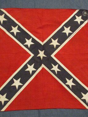 Vintage Rebel Flag Bandana or Scarf Cotton Blend Made In USA  20" x 20"